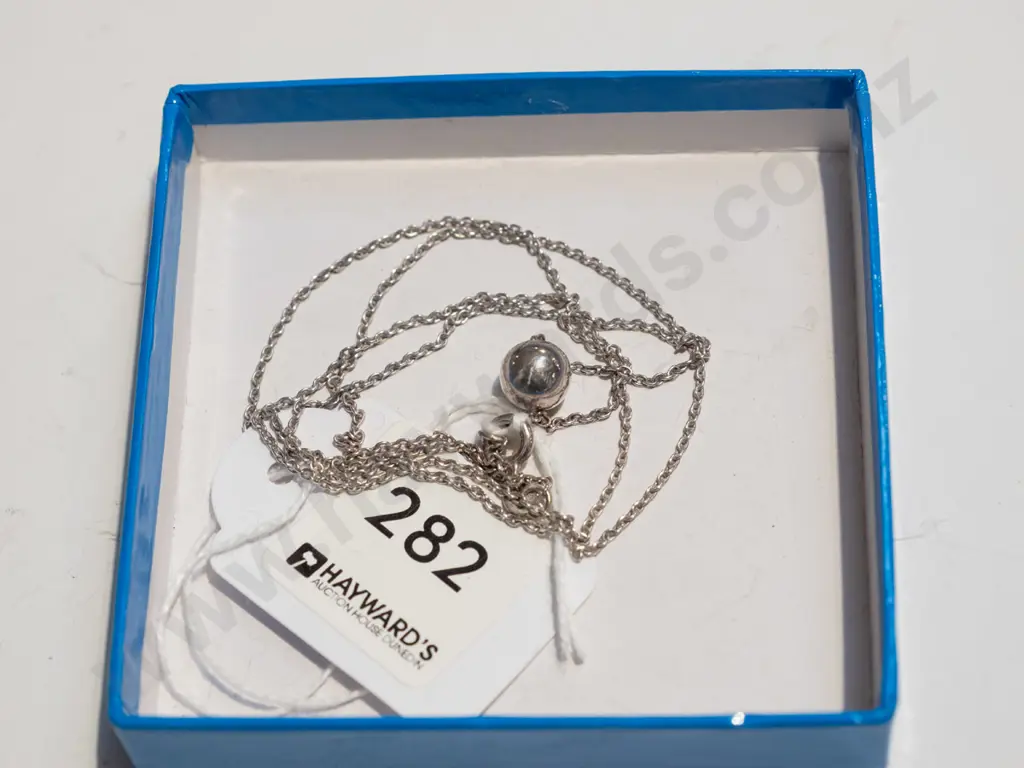 sterling silver necklace and ball pendant Image 1++