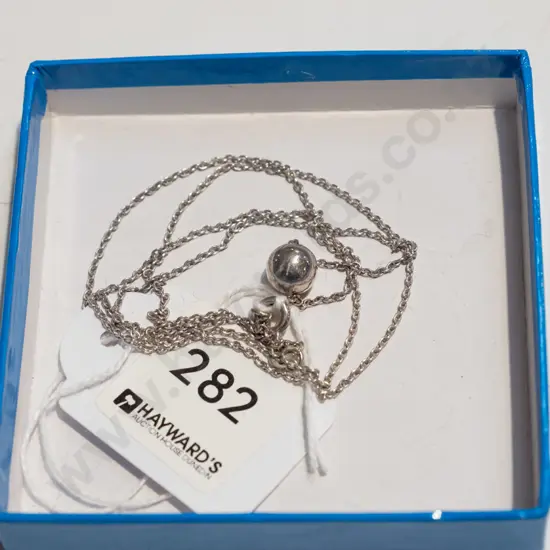 sterling silver necklace and ball pendant