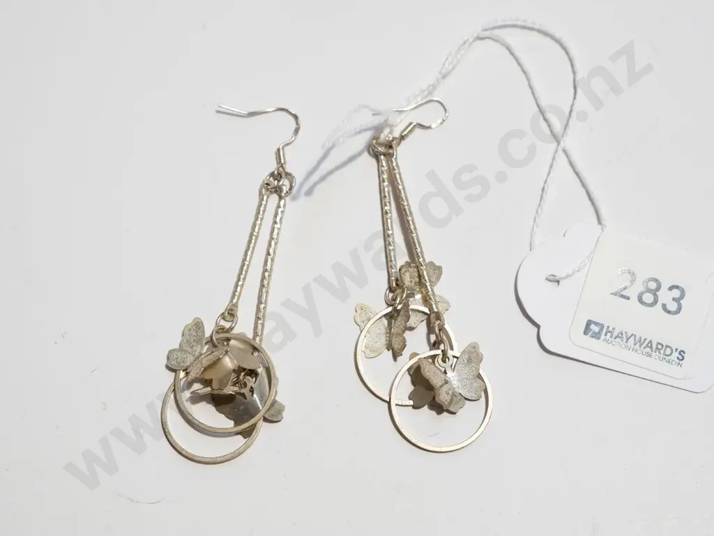 2x pairs of sterling silver butterfly earings Image 1++
