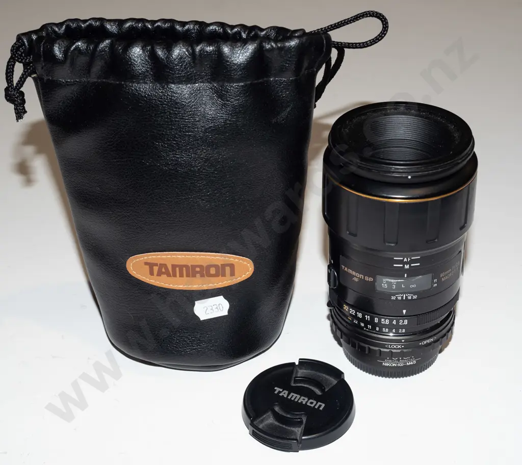 Tamron SP 90mm f/2.8 AF macro lens in Nikon G mount, with Nikon G to Micro 4/3 mount manual adapter and bag Image 1++