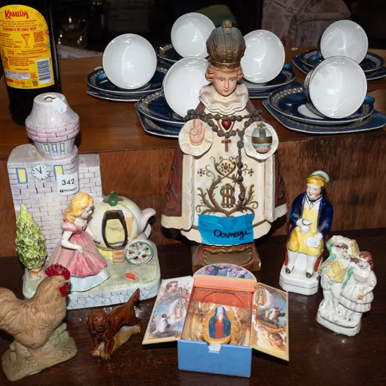 ceramic Cinderella table lamp base, figurines Tallest H330