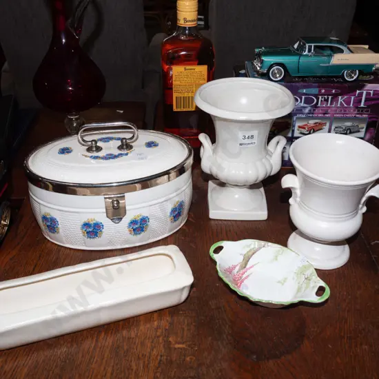 trough vase, bowl, ceramic lidded container etc Tallest H170