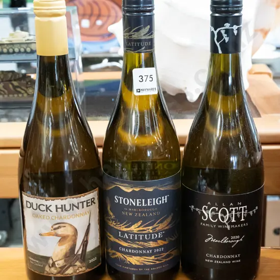 Duck Hunter chardonnay 2022, Stoneleigh chardonnay 2022, Allan Scott chardonnay 2020