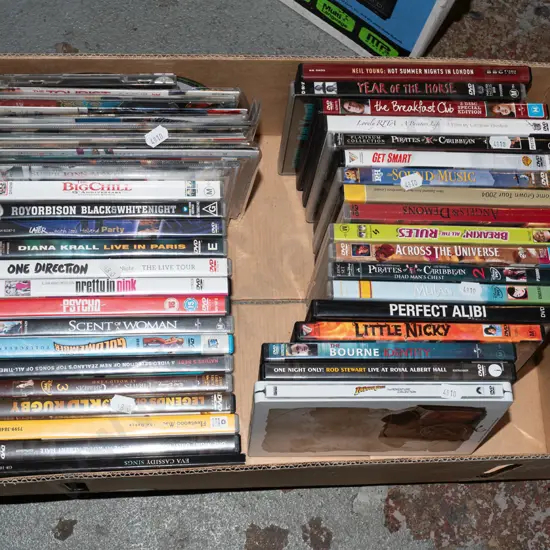 box of DVDs