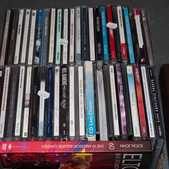 box; CDs, DVDs
