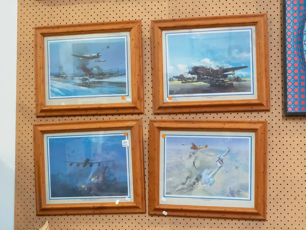 4x framed warbird poster prints -  orange dots Image 1++