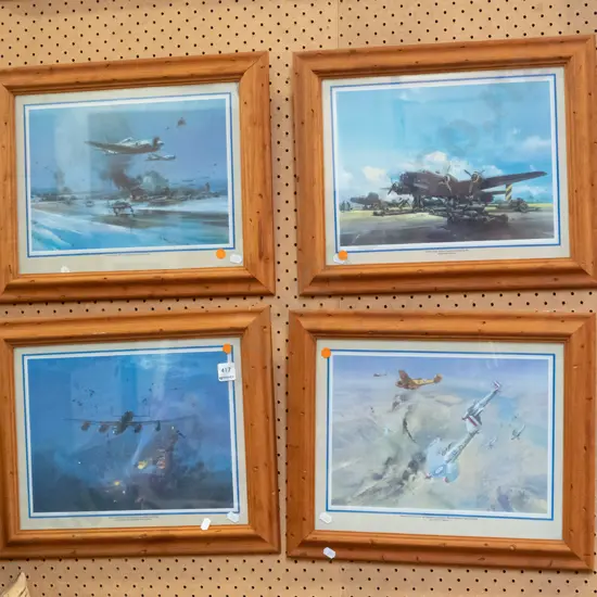 4x framed warbird poster prints -  orange dots