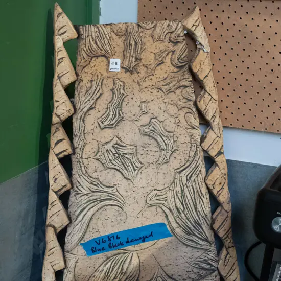 Blue Black studio pottery slab H630 W450 - damage to right hand side