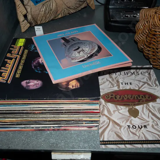 LPs; Rolling Stones, Deep Purple, Super Tramp, 2x 1980s concert programmes