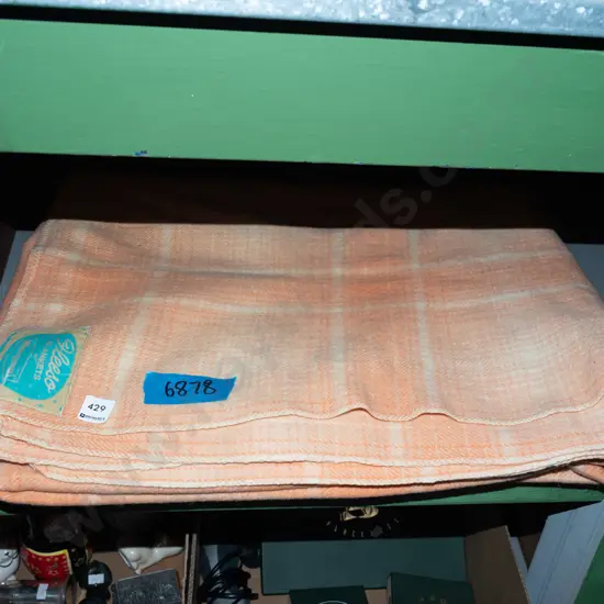 orange checked woollen blanket