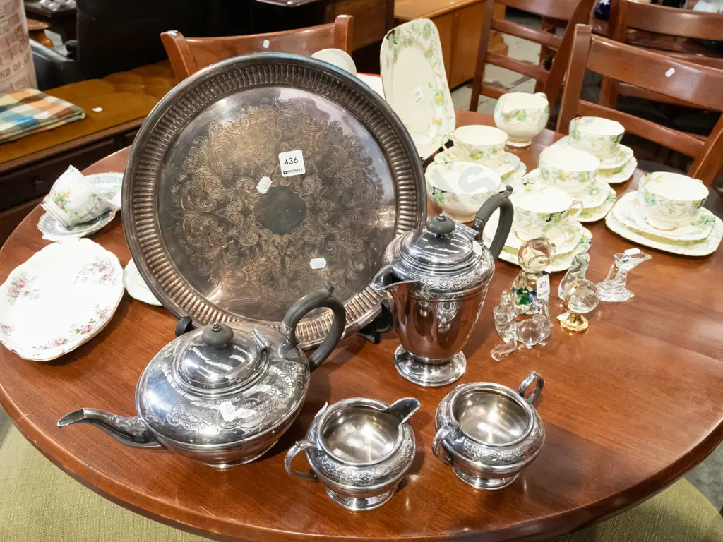plated tray, tea pot, coffee pot etc Image 1++