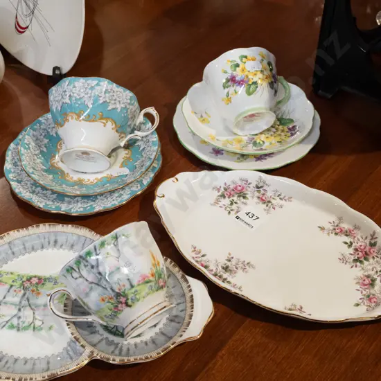 2x trios, tennis set, Royal Albert dish