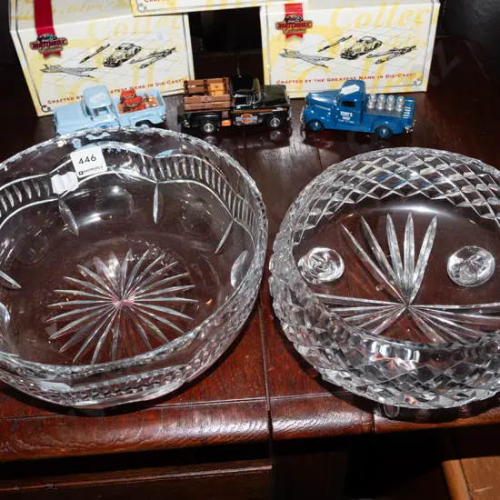 2x cut crystal bowls Diam230