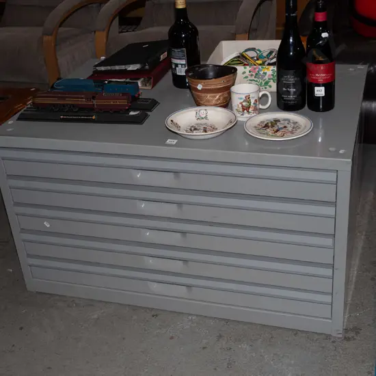 metal 5 drawer plan drawers H540 W960 D660