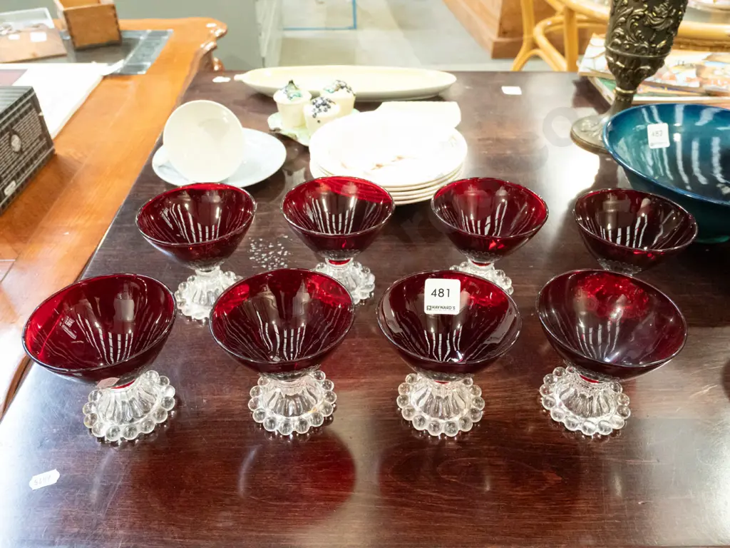 8x ruby glass comports/parfait glasses Image 1++