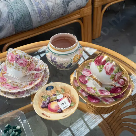 Royal Albert trios, Poole vase etc