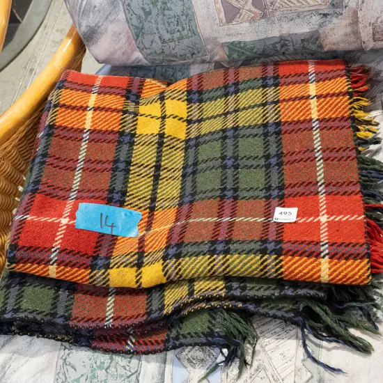 checked woollen blanket