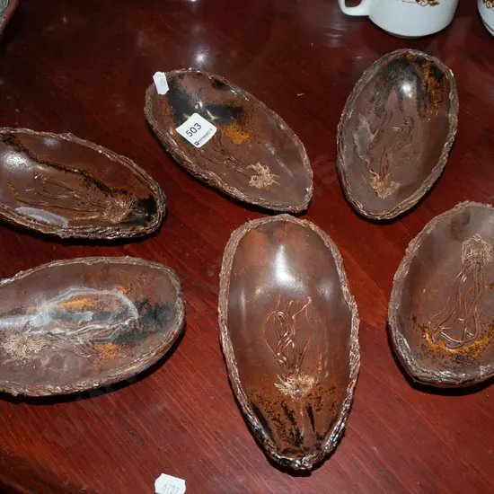 6x pottery bowls
