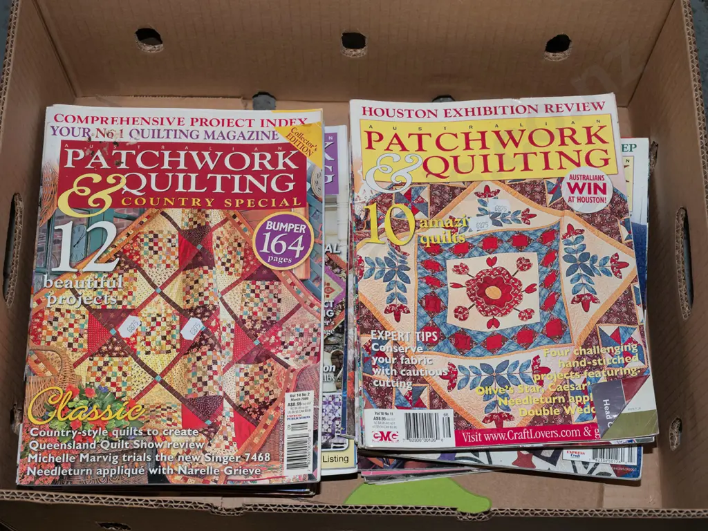 box of patchwork magazines Image 1++