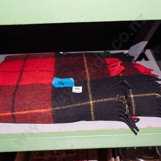 checked woollen travel blanket