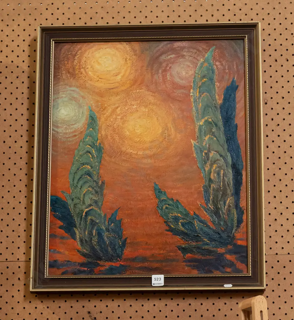 framed oil - trees and sunshine Image 1++