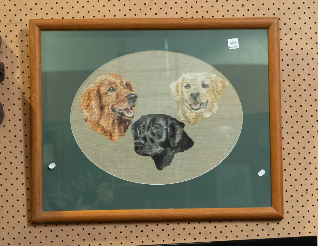 framed needlework - dogs Image 1++