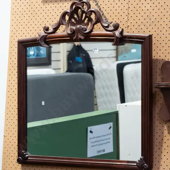 mahogany framed wall mirror H750 W660 