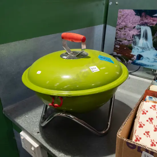 small enamel charcoal bbq