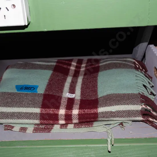 checked travel blanket
