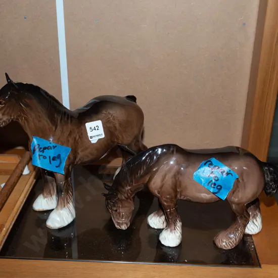 2x Beswick clydesdales - repairs to legs