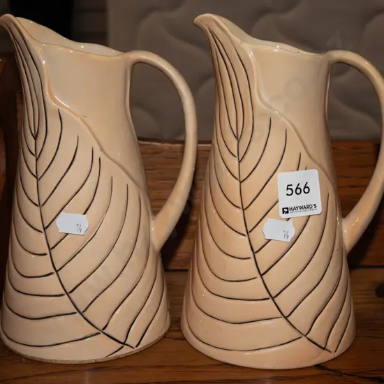 2x Carlton leaf patterned jugs 