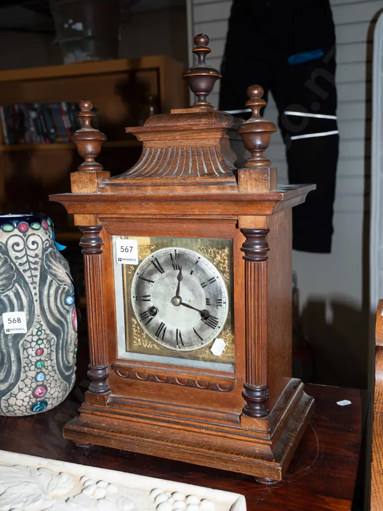 wood cased pendulum mantle clock H430 Image 1++