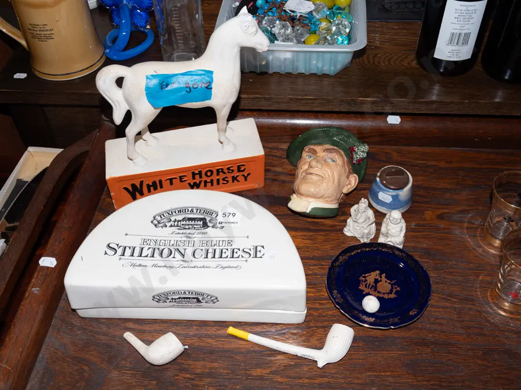 white horse whisky statue, stilton cheese cover dish etc Image 1++