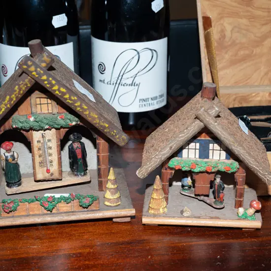 2x Swiss themed thermometers