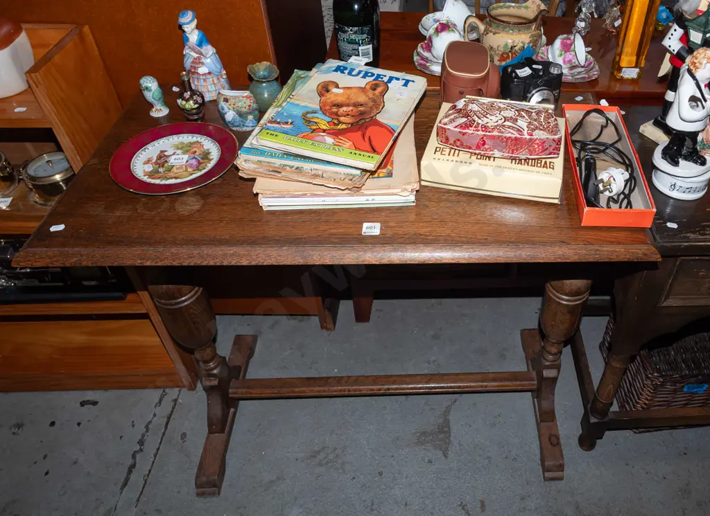 solid oak hall table H800 W910 D480 Image 1++