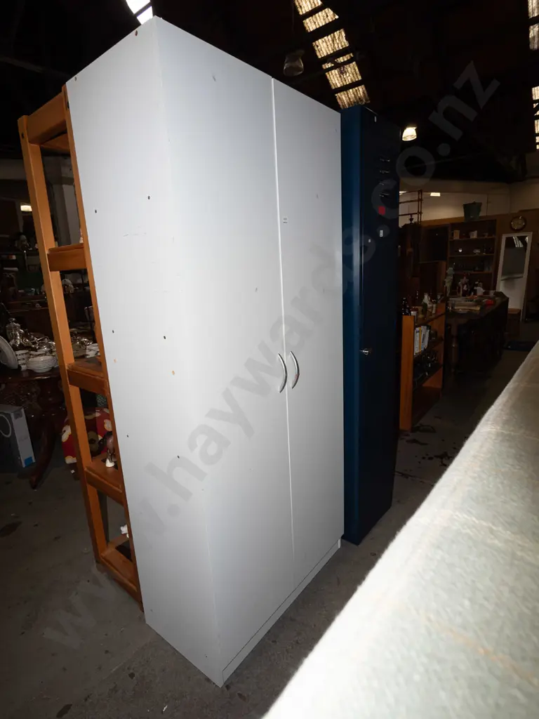 mdf melteca 2 door cupboard with internal shelves H1810 W785 D420 Image 1++