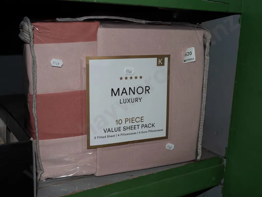 king size Manor Luxury 10 piece sheet pack Image 1++