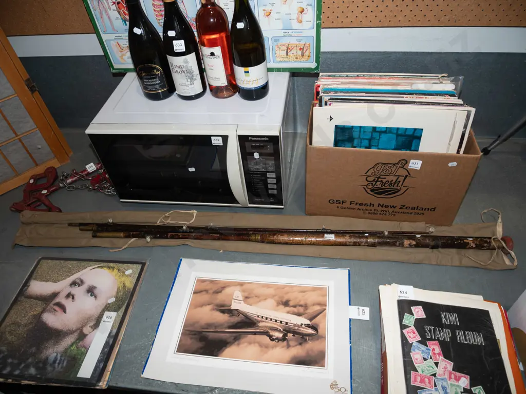 vintage cane fishing rod, canvas carry case Image 1++