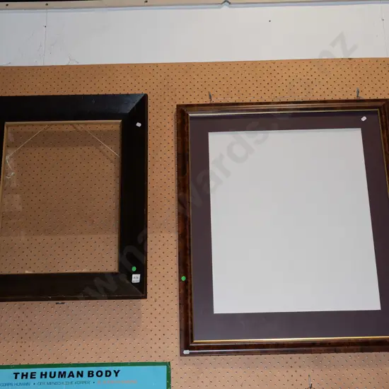 2x glazed picture frames - green dots
