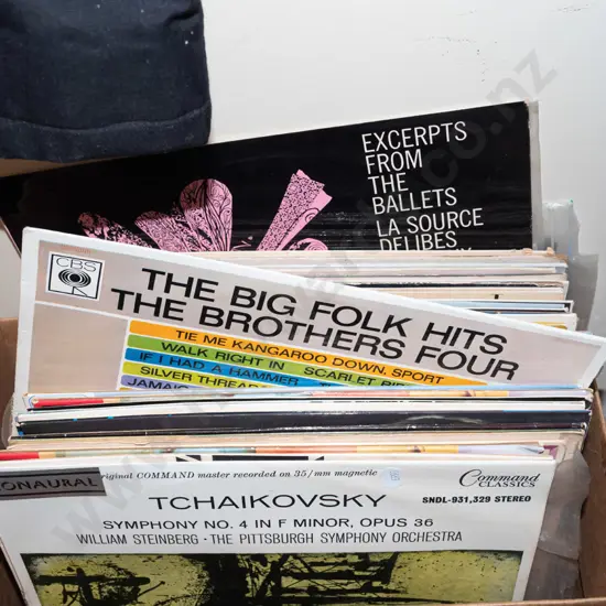 box of LPs - mostly classical