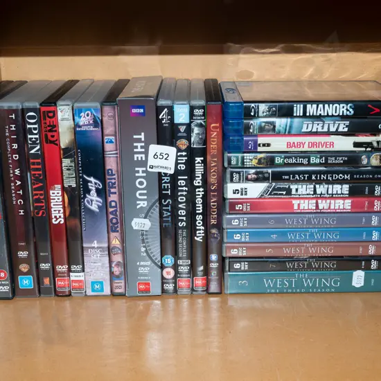 DVDs, blu rays