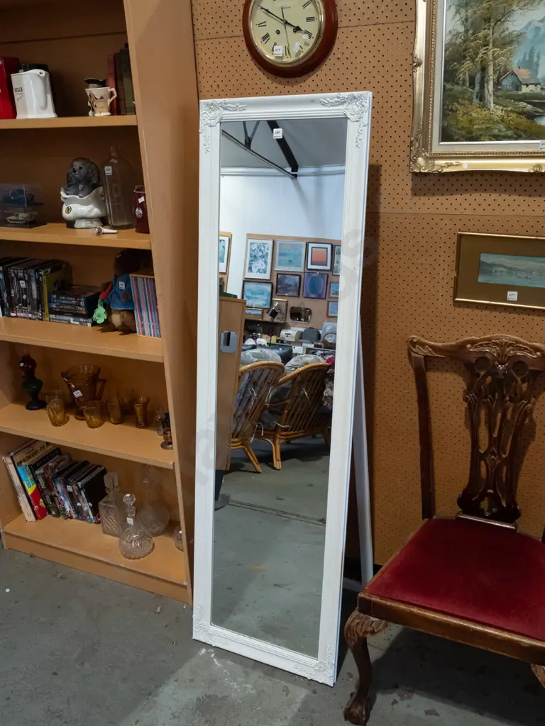 white framed freestanding mirror Image 1++