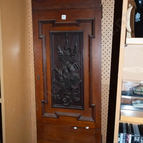 mahogany cupboard door with decorative panel H1020 W425