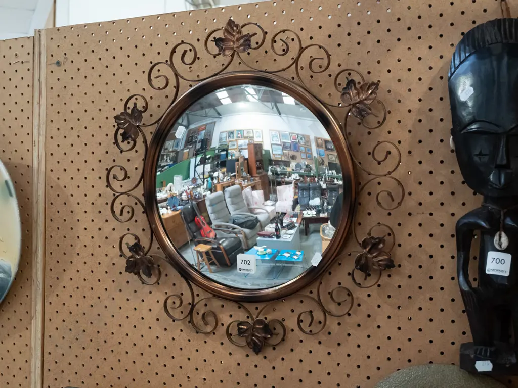 retro circular wall mirror Diam410 Image 1++