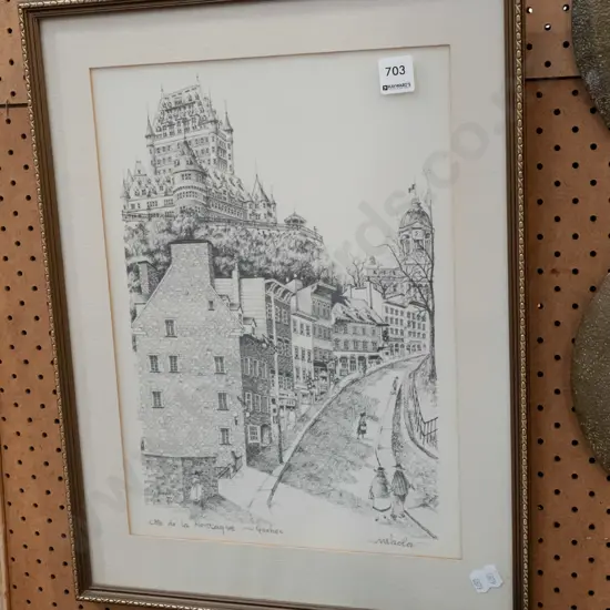 framed print - street scene Quebec