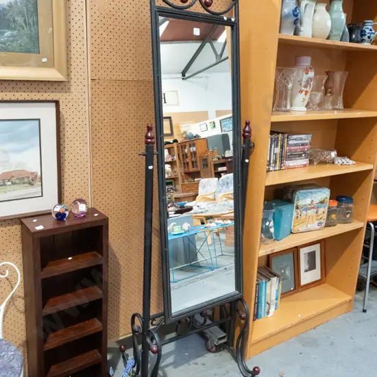 wrought metal freestanding dressing mirror