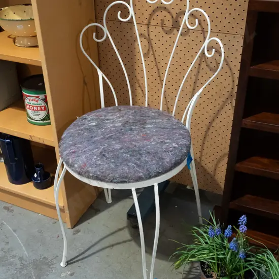 mid century wrought metal chair - needs attention