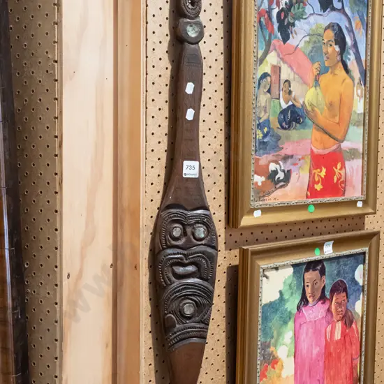 small carved souvenir Maori paddle L700