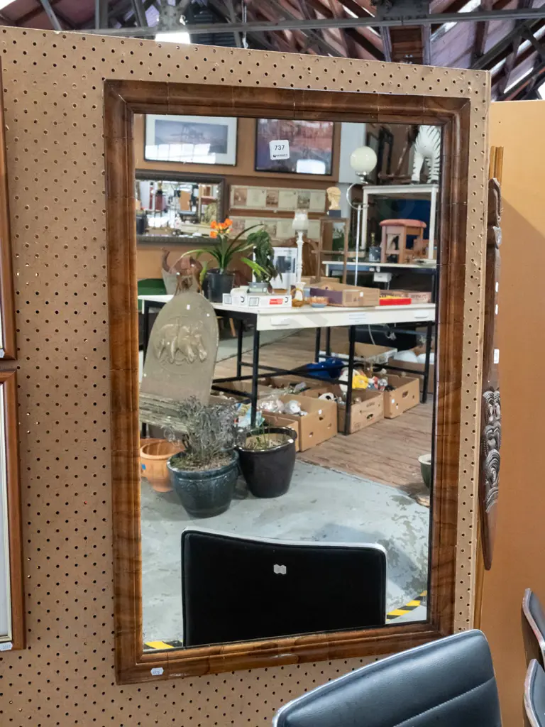 wood framed wall mirror - damage H800 Image 1++