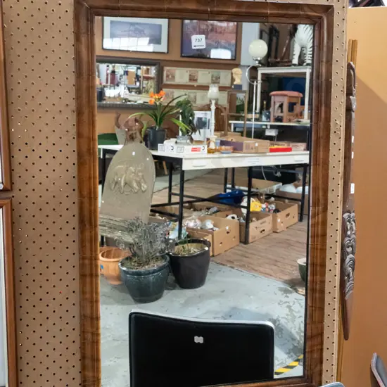wood framed wall mirror - damage H800
